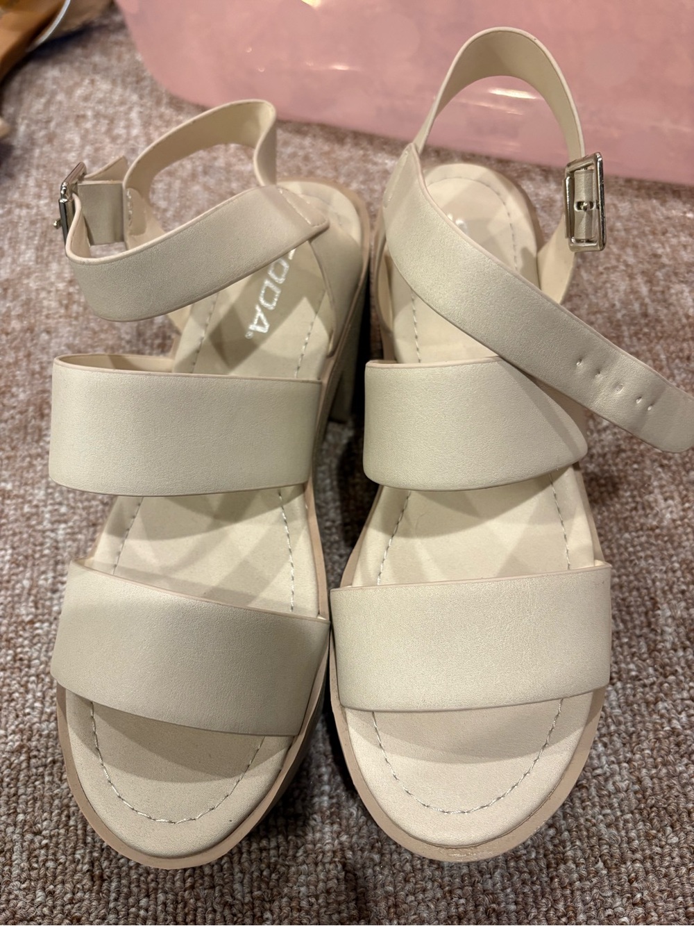 Women’s Beige Strappy Platform Sandals